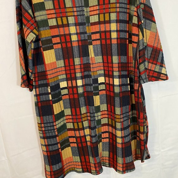 URBANOLOGY Pure Essence Plaid 3/4 Sleeve Dress NWOT Women's Size Large - Picture 3 of 12